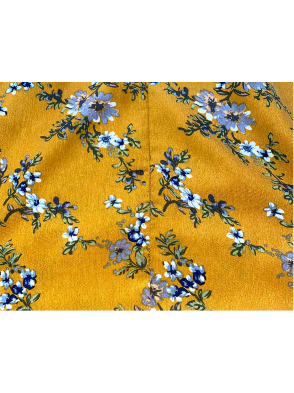 QED London Floral Dress Women UK 10/ US Sm Mustard Fit Flare Pockets Cottagecore - Picture 8 of 8